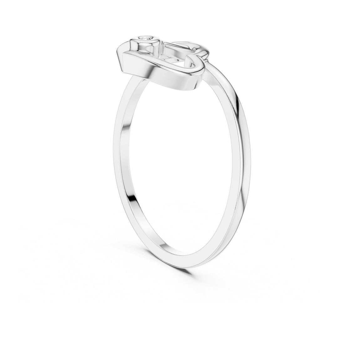 Round Cut Lab Grown Diamond Solitaire Ring, 0.01ct Total, Solid Gold
