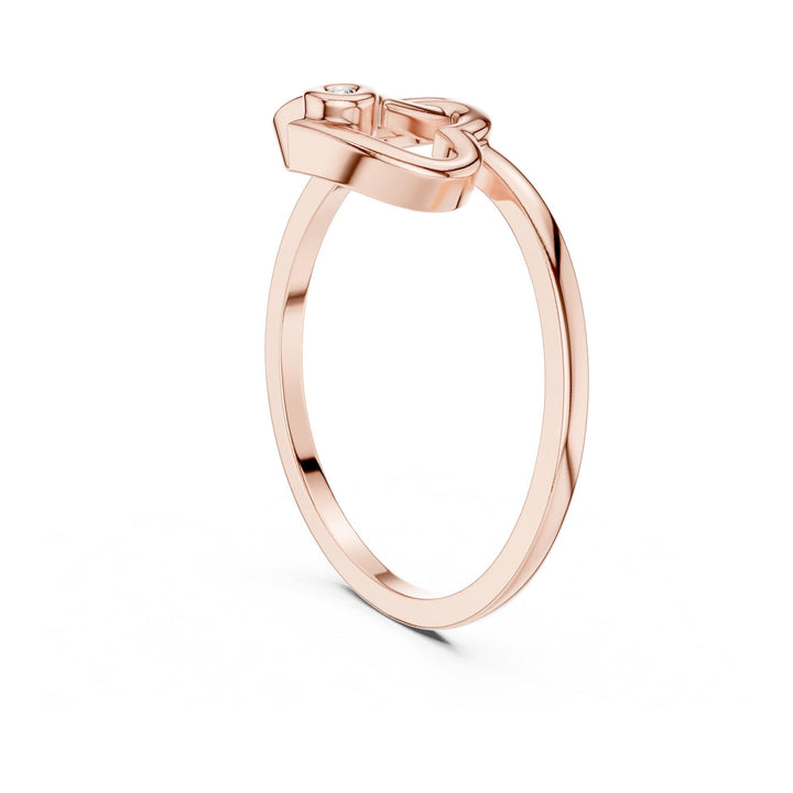 Round Cut Lab Grown Diamond Solitaire Ring, 0.01ct Total, Solid Gold