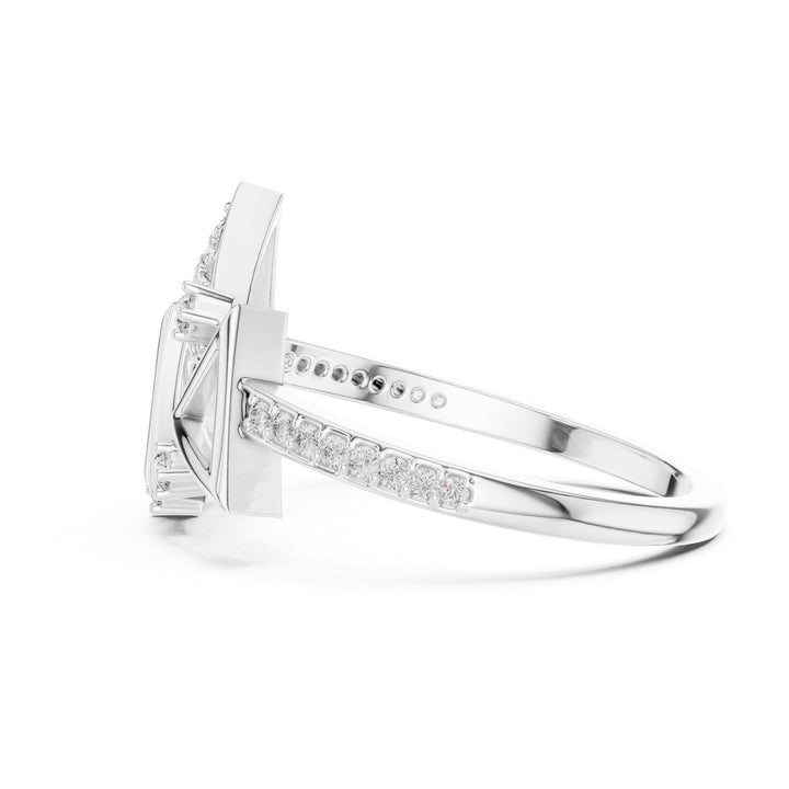 Round Cut Lab Grown Diamond Half Eternity Band, 0.25ct Total, Solid Gold