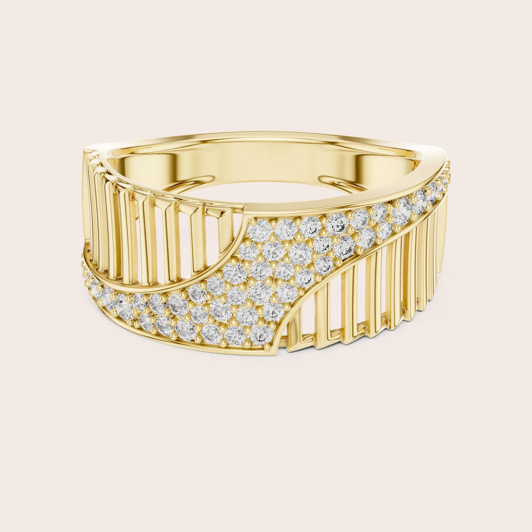 Round Cut Lab Grown Diamond Half Eternity Band, 0.41ct Total, Solid Gold