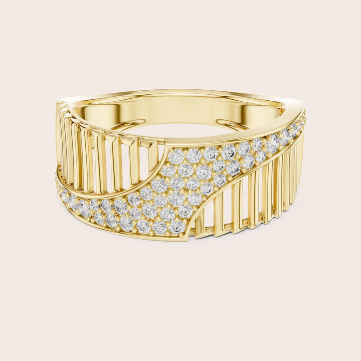 Round Cut Lab Grown Diamond Half Eternity Band, 0.41ct Total, Solid Gold