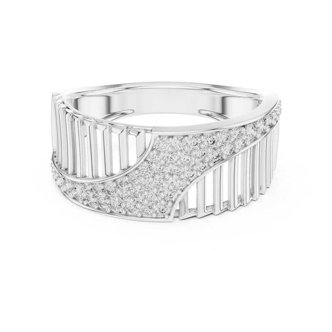 Round Cut Lab Grown Diamond Half Eternity Band, 0.41ct Total, Solid Gold