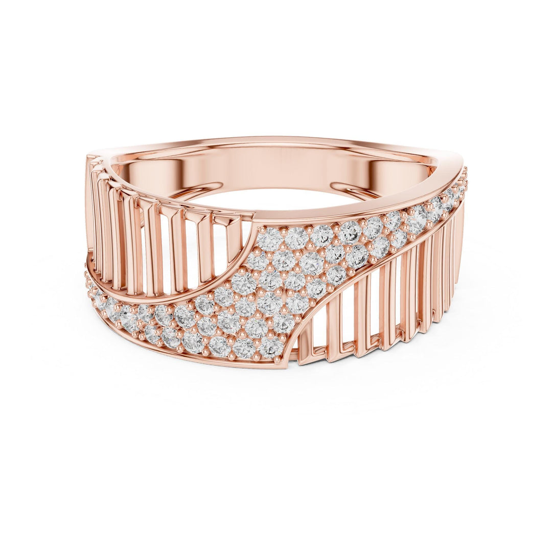 Round Cut Lab Grown Diamond Half Eternity Band, 0.41ct Total, Solid Gold