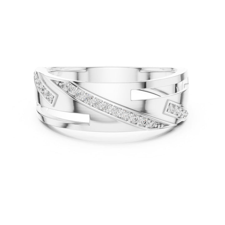 Round Cut Lab Grown Diamond Half Eternity Band, 0.15ct Total, Solid Gold