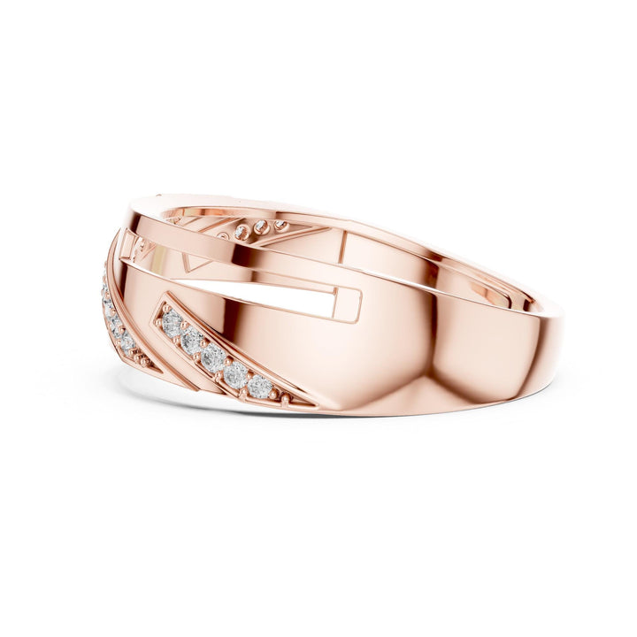 Round Cut Lab Grown Diamond Half Eternity Band, 0.15ct Total, Solid Gold