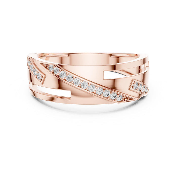 Round Cut Lab Grown Diamond Half Eternity Band, 0.15ct Total, Solid Gold