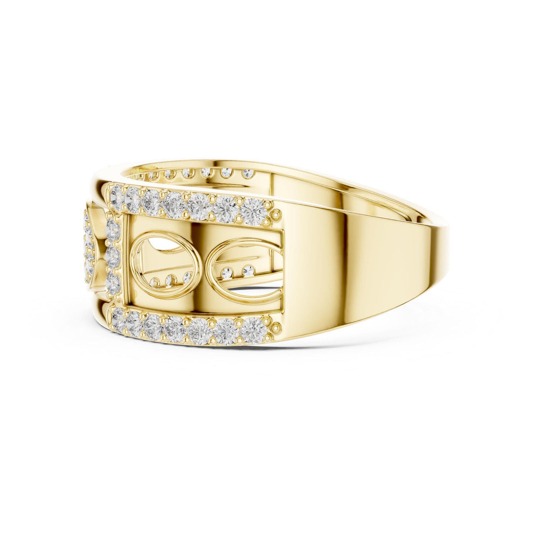 Round Cut Lab Grown Diamond Half Eternity Band, 0.58ct Total, Solid Gold