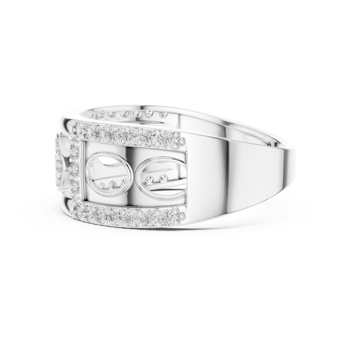 Round Cut Lab Grown Diamond Half Eternity Band, 0.58ct Total, Solid Gold