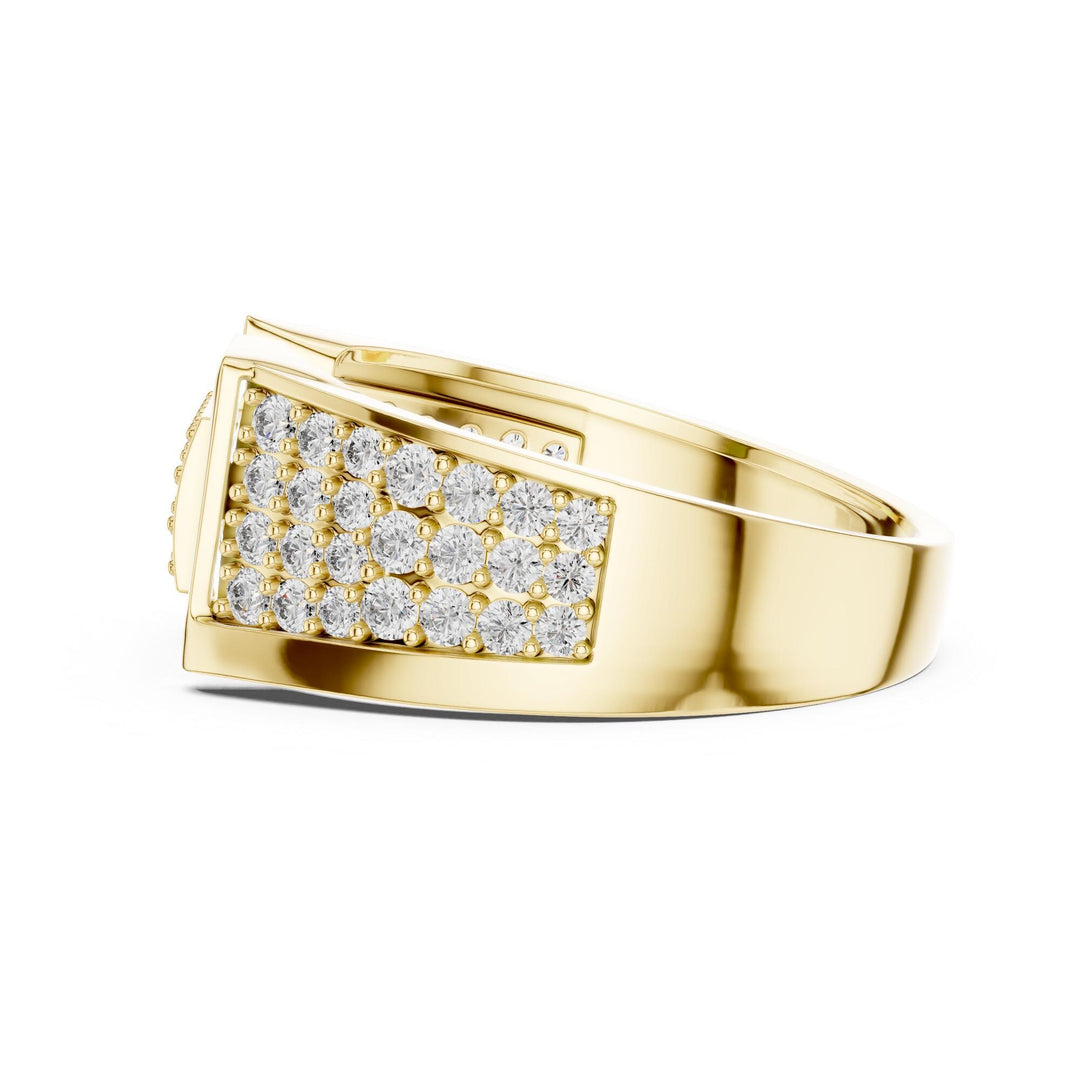 Round Cut Lab Grown Diamond Half Eternity Band, 0.79ct Total, Solid Gold
