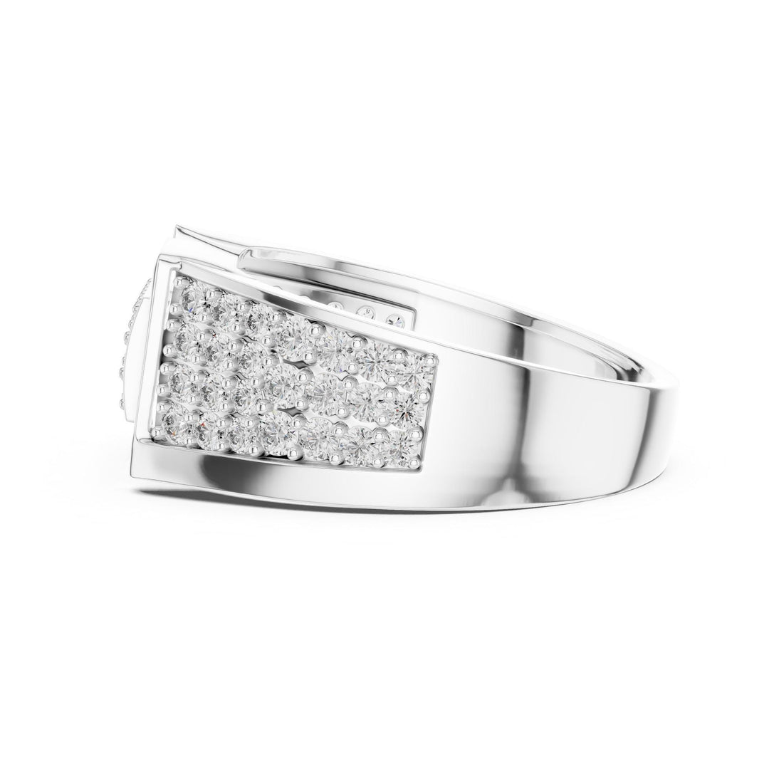 Round Cut Lab Grown Diamond Half Eternity Band, 0.79ct Total, Solid Gold