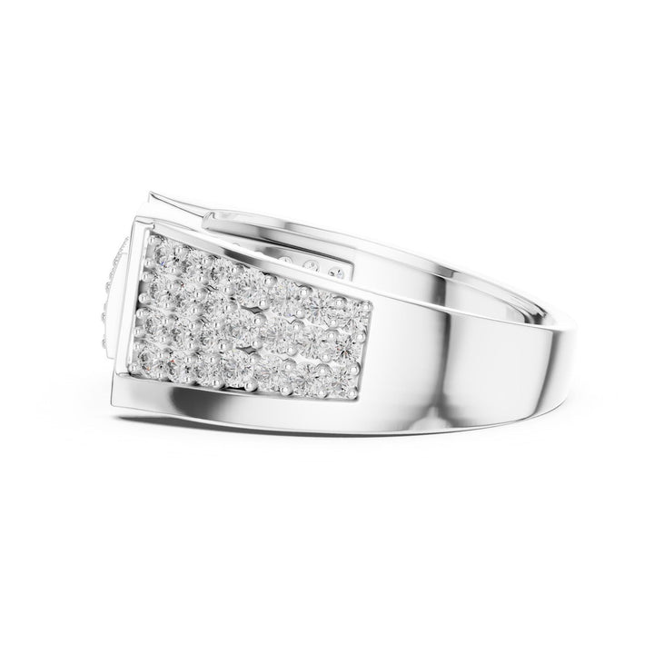 Round Cut Lab Grown Diamond Half Eternity Band, 0.79ct Total, Solid Gold