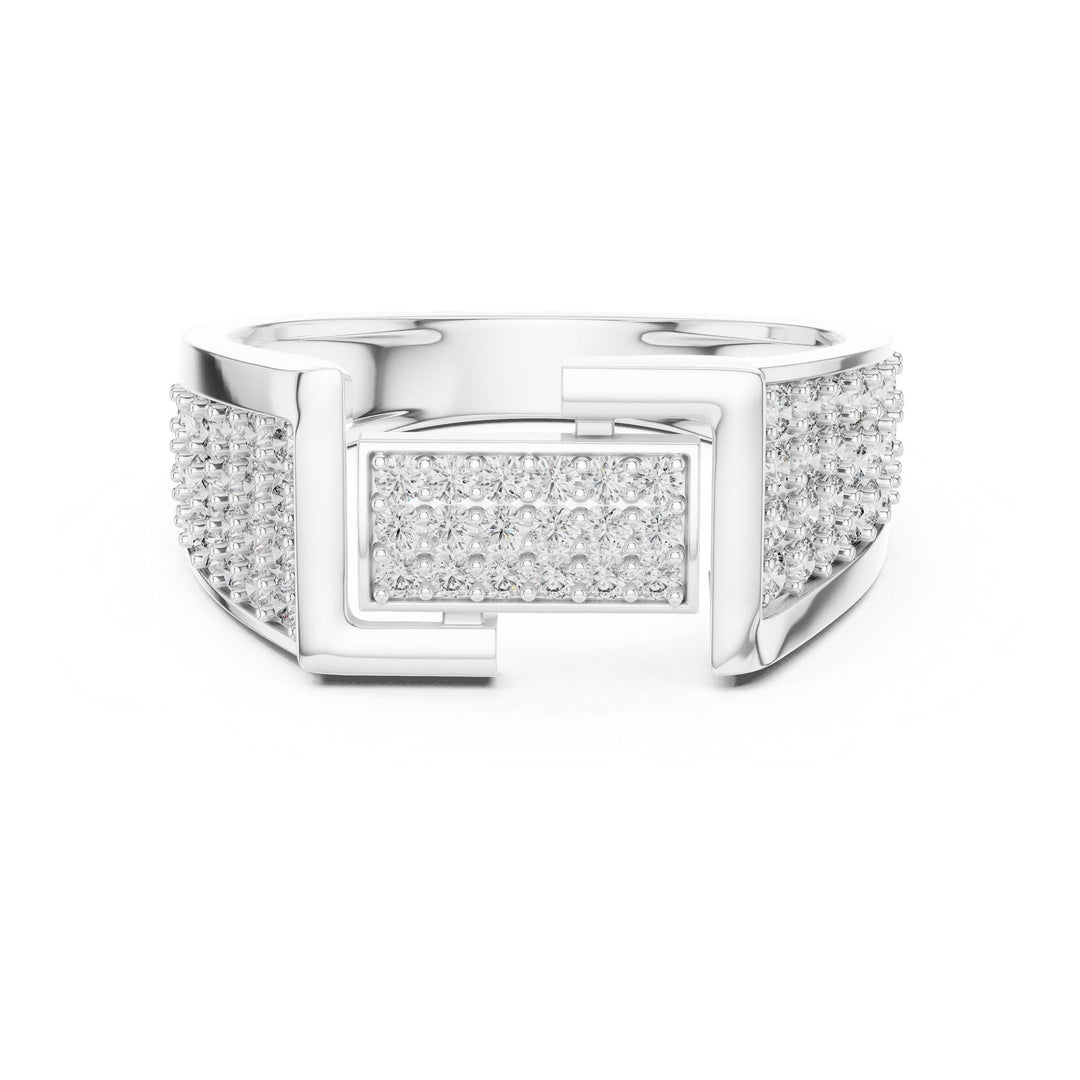 Round Cut Lab Grown Diamond Half Eternity Band, 0.79ct Total, Solid Gold