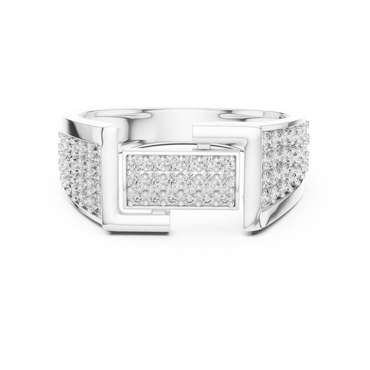 Round Cut Lab Grown Diamond Half Eternity Band, 0.79ct Total, Solid Gold