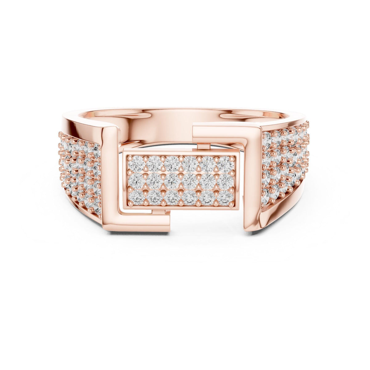 Round Cut Lab Grown Diamond Half Eternity Band, 0.79ct Total, Solid Gold