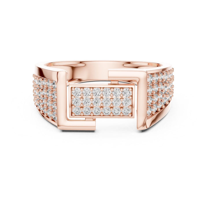 Round Cut Lab Grown Diamond Half Eternity Band, 0.79ct Total, Solid Gold