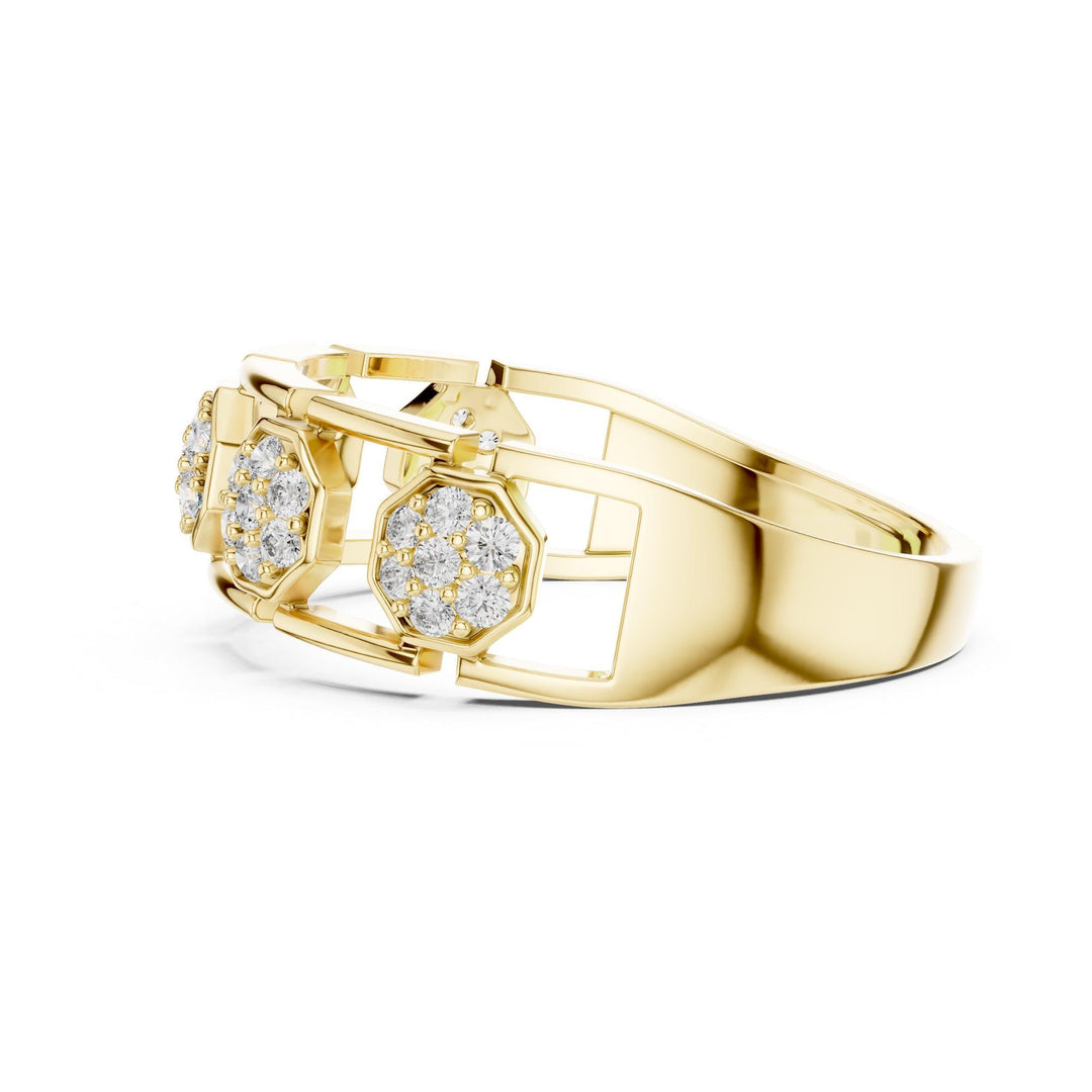 Round Cut Lab Grown Diamond Half Eternity Band, 0.29ct Total, Solid Gold