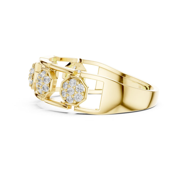 Round Cut Lab Grown Diamond Half Eternity Band, 0.29ct Total, Solid Gold
