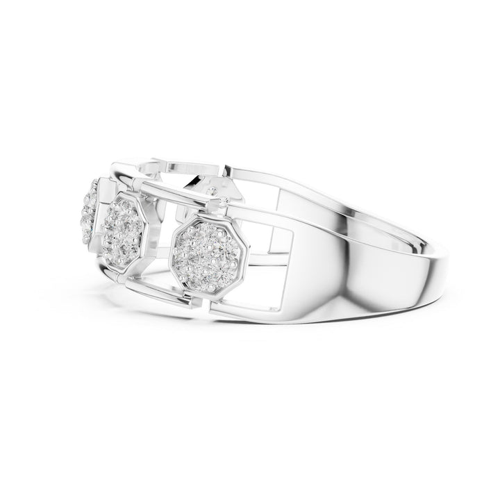 Round Cut Lab Grown Diamond Half Eternity Band, 0.29ct Total, Solid Gold