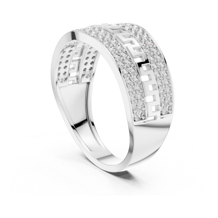 Round Cut Lab Grown Diamond Half Eternity Band, 0.68ct Total, Solid Gold