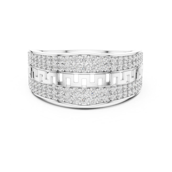 Round Cut Lab Grown Diamond Half Eternity Band, 0.68ct Total, Solid Gold