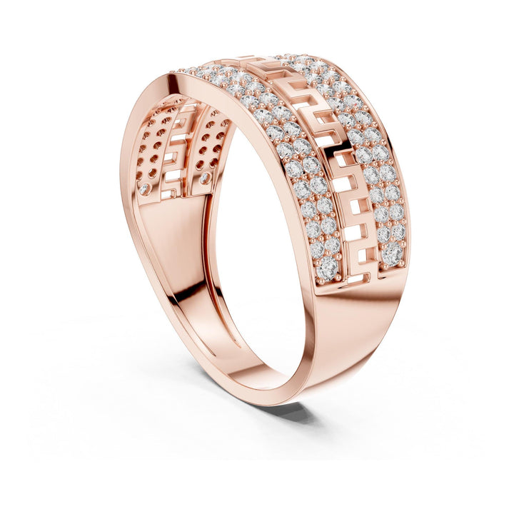 Round Cut Lab Grown Diamond Half Eternity Band, 0.68ct Total, Solid Gold