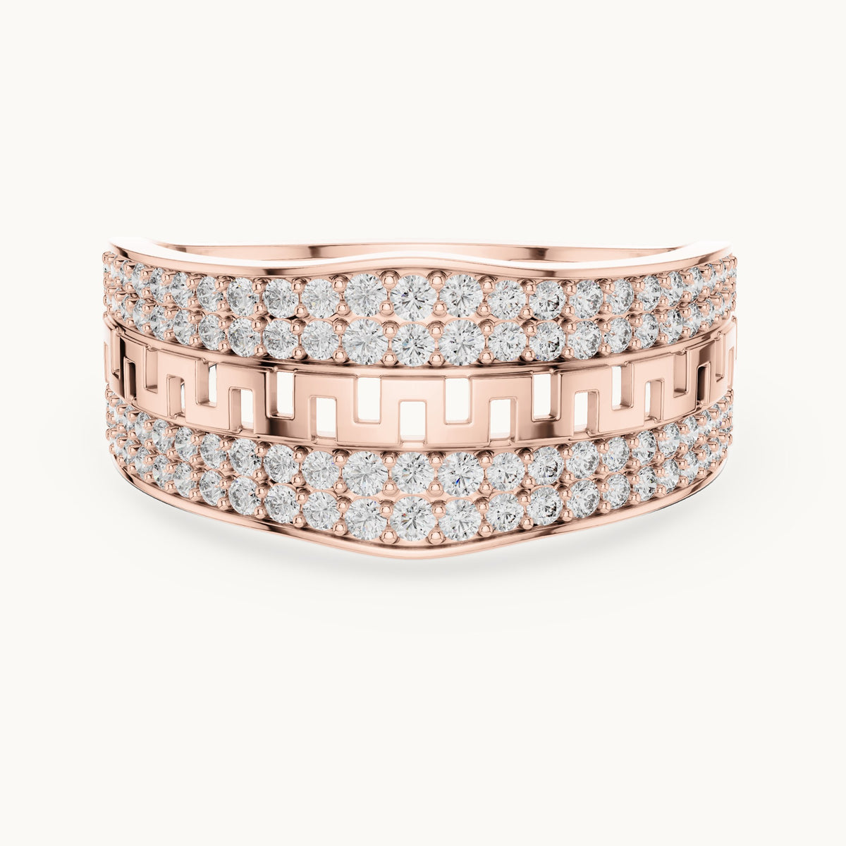 Round cut lab-grown diamond half eternity band, 0.68 CT TW, solid gold, view 9