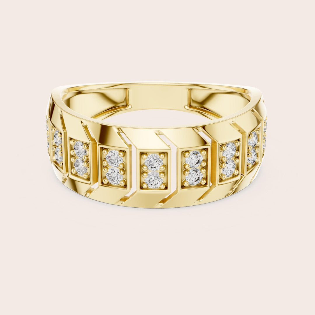Round Cut Lab Grown Diamond Half Eternity Band, 0.32ct Total, Solid Gold