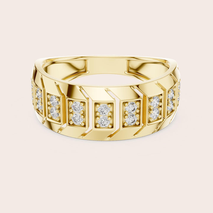 Round Cut Lab Grown Diamond Half Eternity Band, 0.32ct Total, Solid Gold