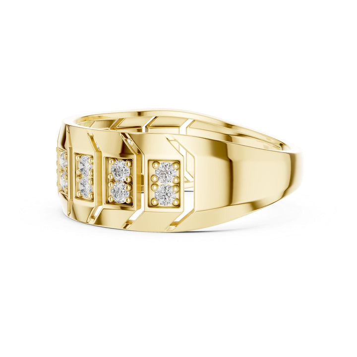 Round Cut Lab Grown Diamond Half Eternity Band, 0.32ct Total, Solid Gold