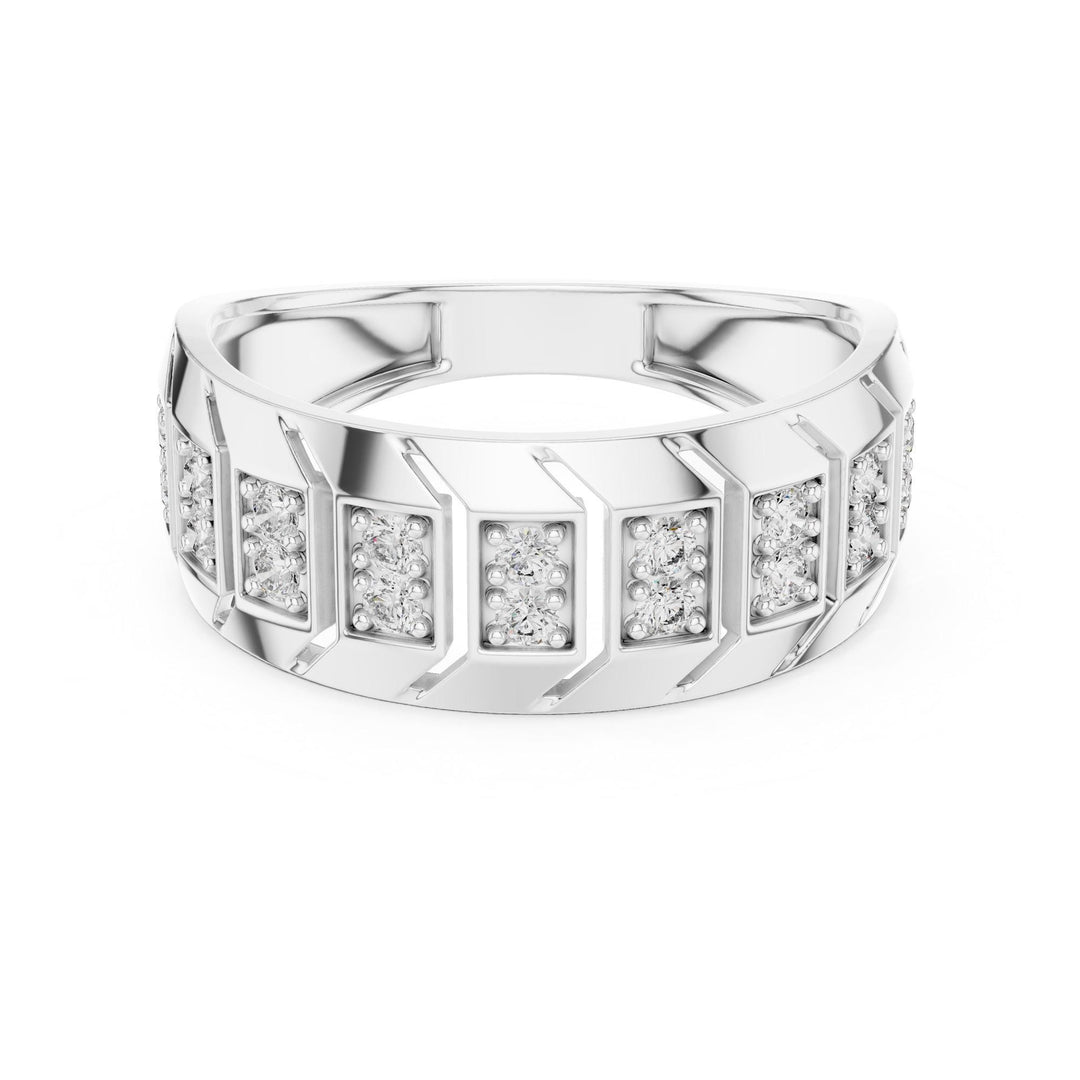 Round Cut Lab Grown Diamond Half Eternity Band, 0.32ct Total, Solid Gold