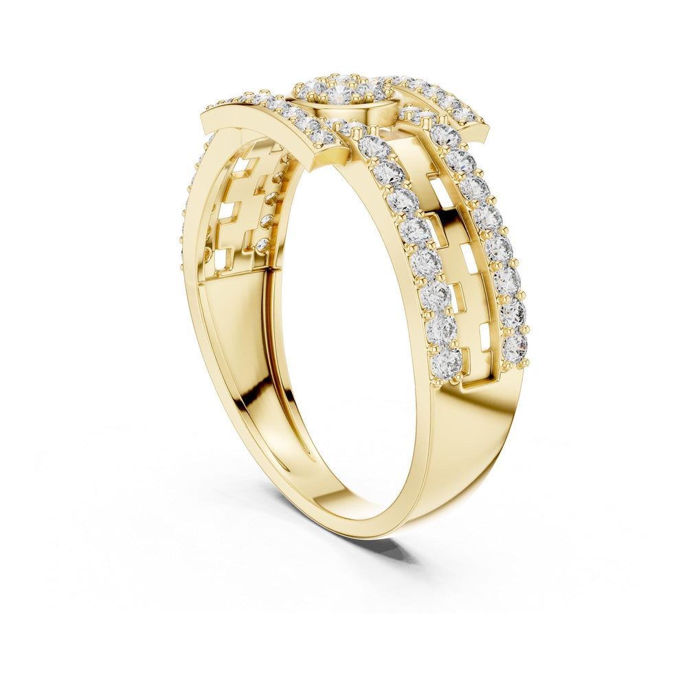 Round Cut Lab Grown Diamond Half Eternity Band, 0.64ct Total, Solid Gold