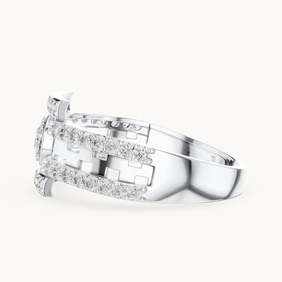 Round cut lab-grown diamond half eternity band, 0.64 CT TW, solid gold, view 5