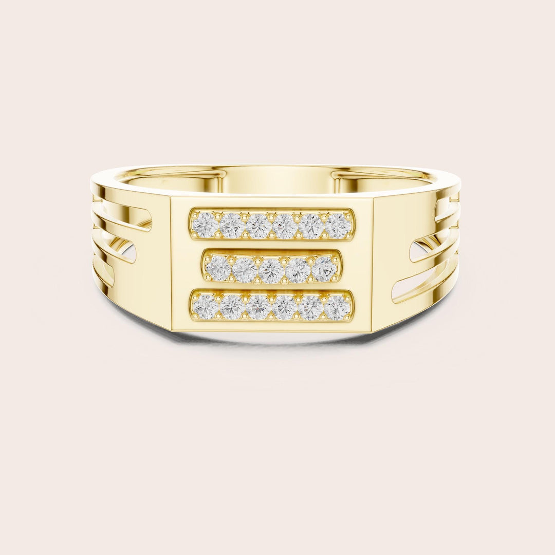 Round Cut Lab Grown Diamond Cluster Ring, 0.17ct Total, Solid Gold