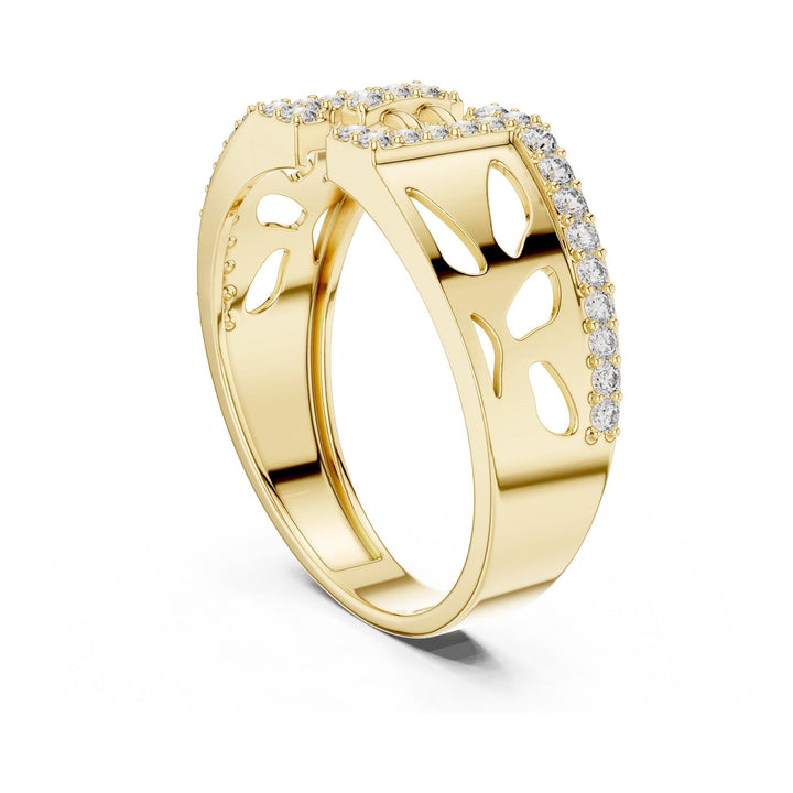 Round Cut Lab Grown Diamond Half Eternity Band, 0.38ct Total, Solid Gold