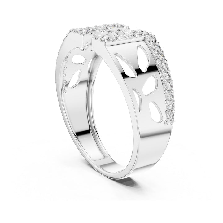 Round Cut Lab Grown Diamond Half Eternity Band, 0.38ct Total, Solid Gold