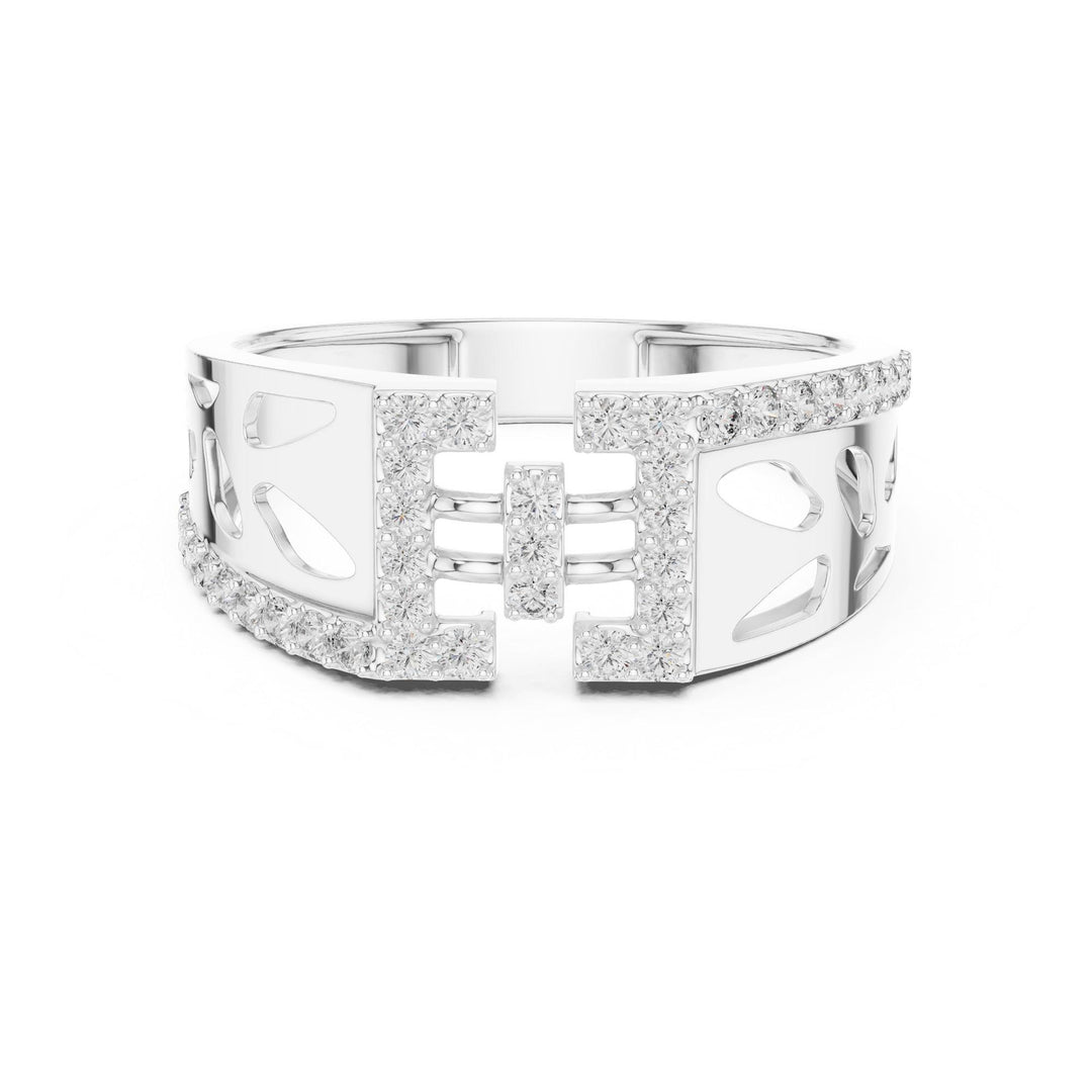 Round Cut Lab Grown Diamond Half Eternity Band, 0.38ct Total, Solid Gold