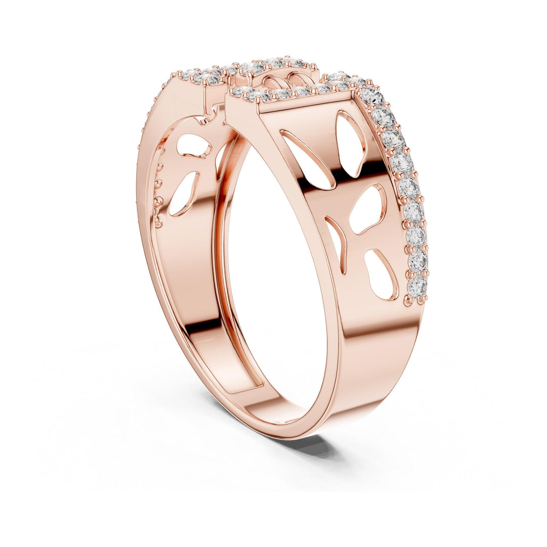 Round Cut Lab Grown Diamond Half Eternity Band, 0.38ct Total, Solid Gold