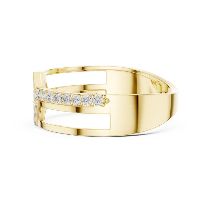 Round Cut Lab Grown Diamond Half Eternity Band, 0.35ct Total, Solid Gold
