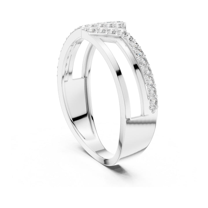 Round Cut Lab Grown Diamond Half Eternity Band, 0.35ct Total, Solid Gold