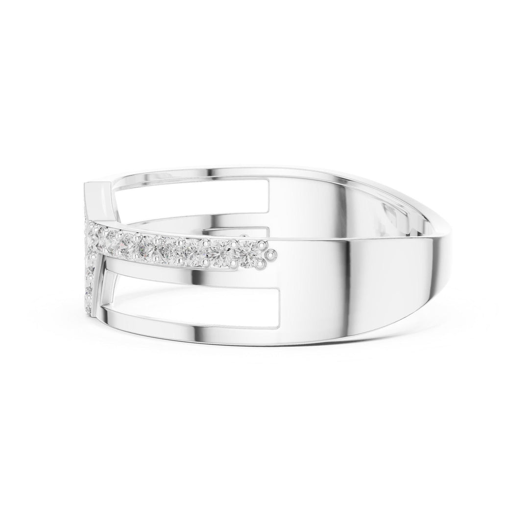 Round Cut Lab Grown Diamond Half Eternity Band, 0.35ct Total, Solid Gold