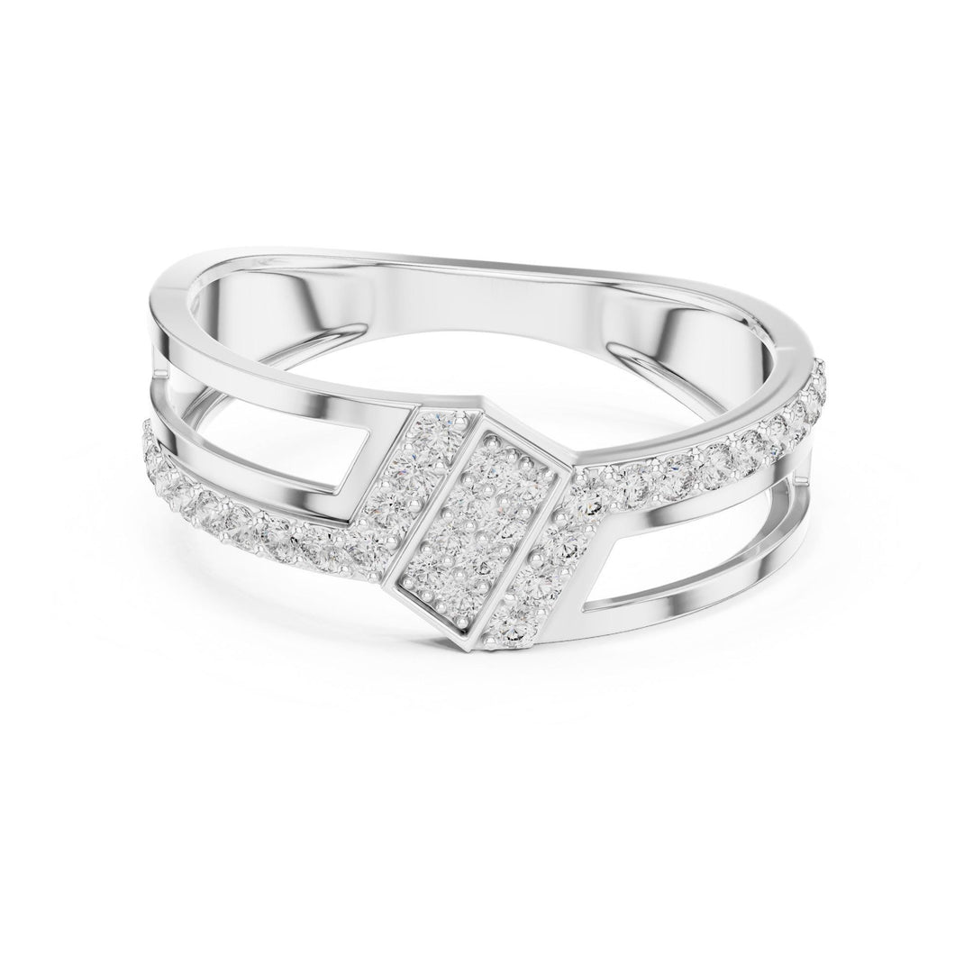 Round Cut Lab Grown Diamond Half Eternity Band, 0.35ct Total, Solid Gold