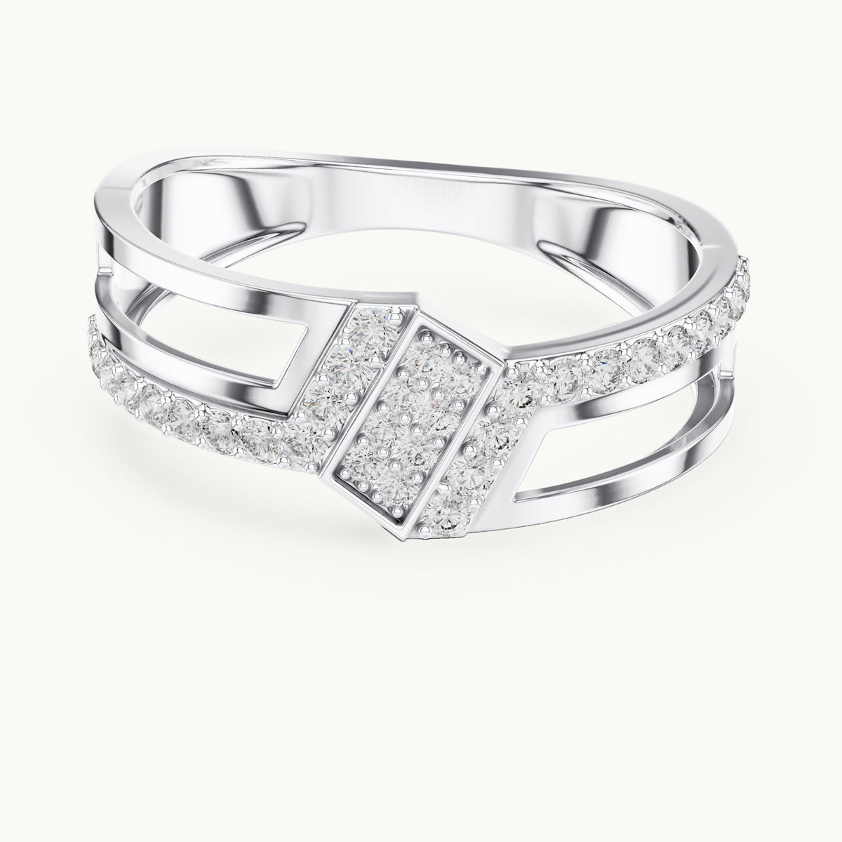 Round cut lab-grown diamond half eternity band, 0.35 CT TW, solid gold, view 6