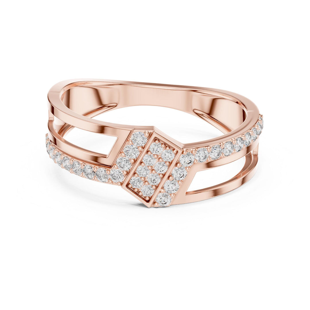 Round Cut Lab Grown Diamond Half Eternity Band, 0.35ct Total, Solid Gold