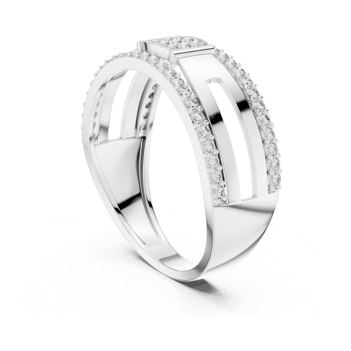 Round Cut Lab Grown Diamond Half Eternity Band, 0.46ct Total, Solid Gold