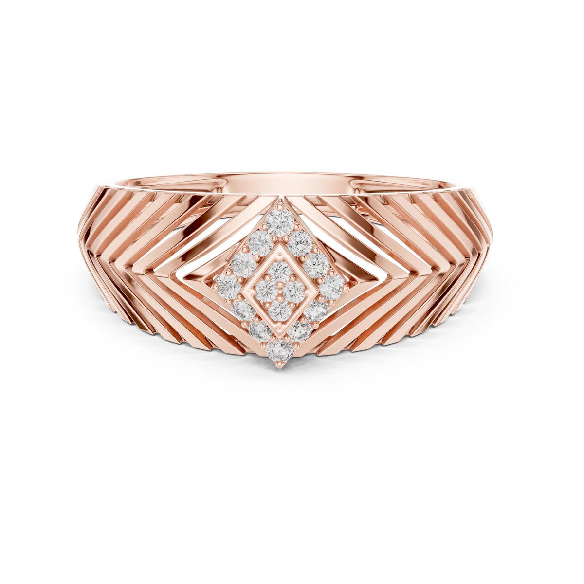 Round Cut Lab Grown Diamond Cluster Ring, 0.13ct Total, Solid Gold