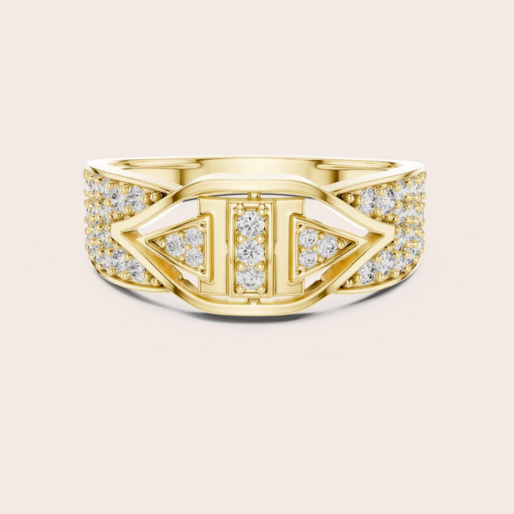 Round Cut Lab Grown Diamond Half Eternity Band, 0.61ct Total, Solid Gold