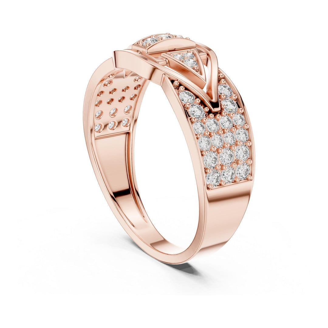Round Cut Lab Grown Diamond Half Eternity Band, 0.61ct Total, Solid Gold