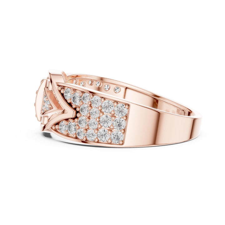 Round Cut Lab Grown Diamond Half Eternity Band, 0.61ct Total, Solid Gold