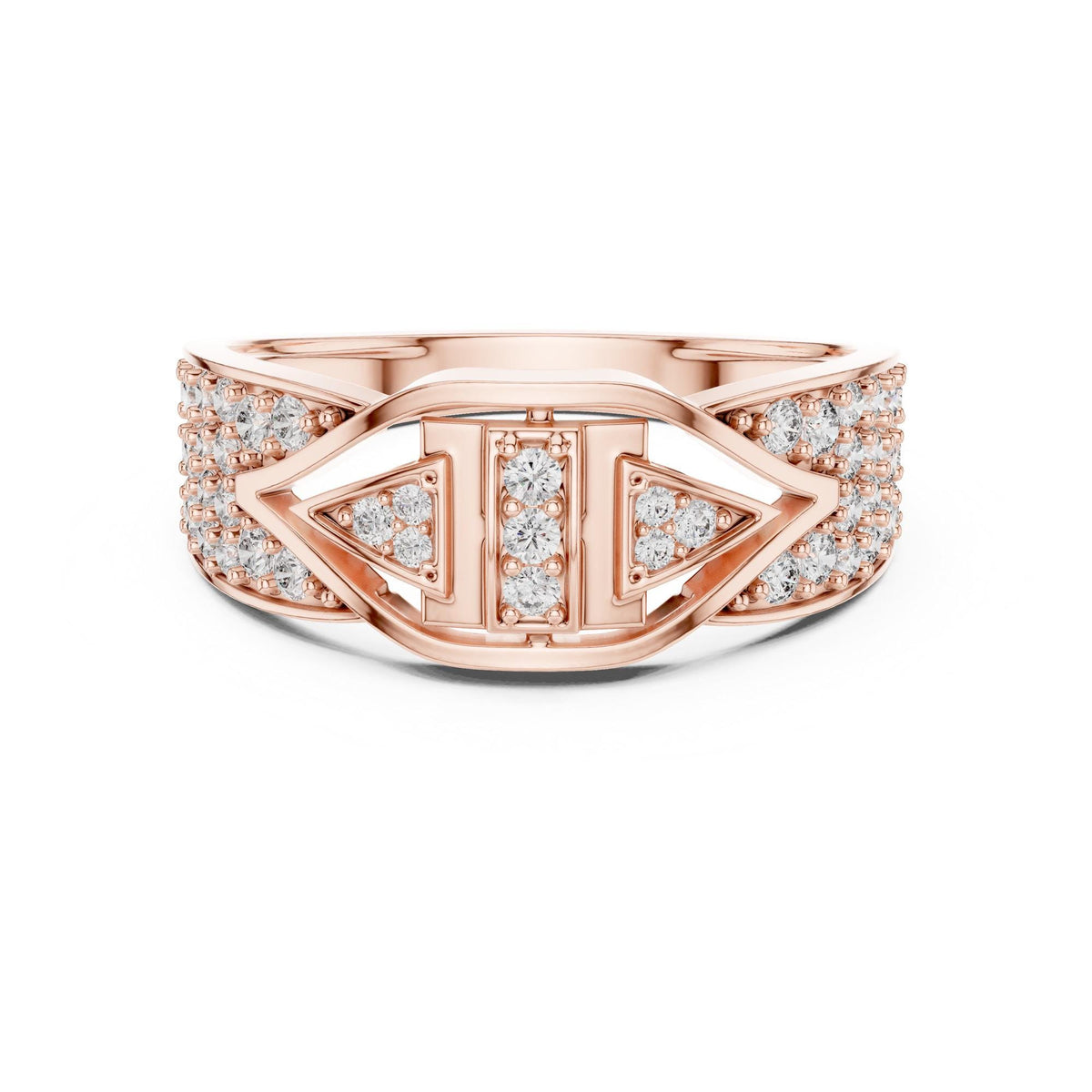 Round cut lab-grown diamond half eternity band, 0.61 CT TW, solid gold, view 9