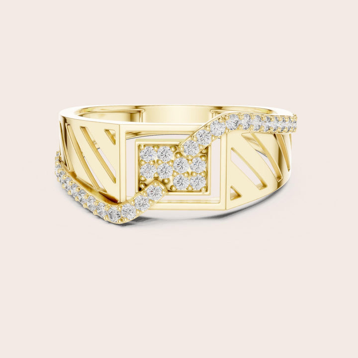 Round Cut Lab Grown Diamond Half Eternity Band, 0.34ct Total, Solid Gold
